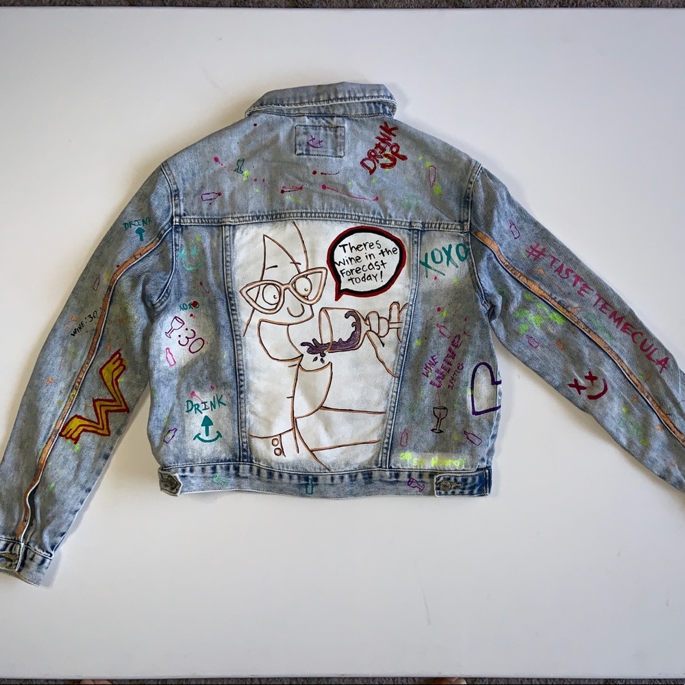 Hand painted denim jacket custom